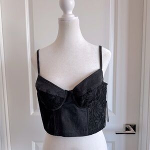 Guess Lelly Women’s Bustier Authentic Lace Black Size Large